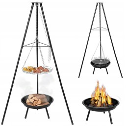 2in1 - sodo grilis su anglimis, stabilus trikojis, laužavietė laužui