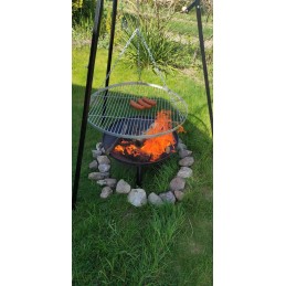 Sodo trikojis grilis su nerūdijančio plieno grotelėmis