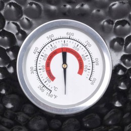 Keraminės kamado kepsninės su rūkykla 2 viename 56 cm juodos spalvos