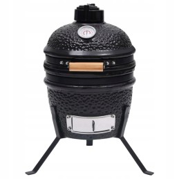 Keraminės kamado kepsninės su rūkykla 2 viename 56 cm juodos spalvos