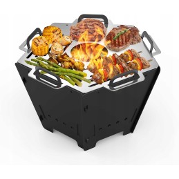 Onlyfire sulankstoma laužavietė, nešiojama stovyklavimui, grilis su grotelėmis, židinys