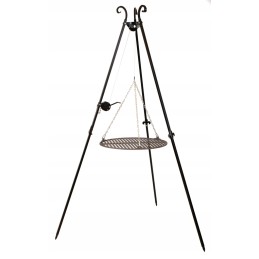 Ketaus pakabinamas trikojis sodo grilis