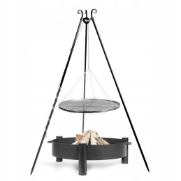 Ketaus pakabinamas trikojis sodo grilis