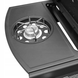 Vidaxl dujinis grilis su kaitinimo zona 4 1, juoda ir sidabrinė