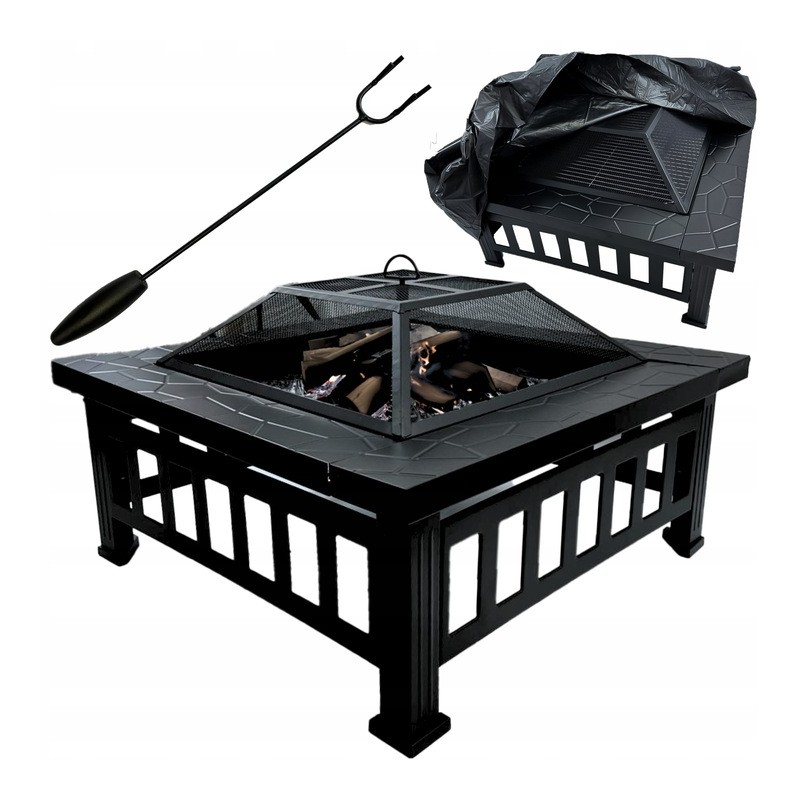 ⭐⭐Metalinė sodo židinio duobė anglies grilio ugnies dubuo 80cm + dangtelis⭐⭐