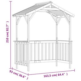 Vidaxl grilio stogas 163 5x93x210 cm impregnuota pušies mediena
