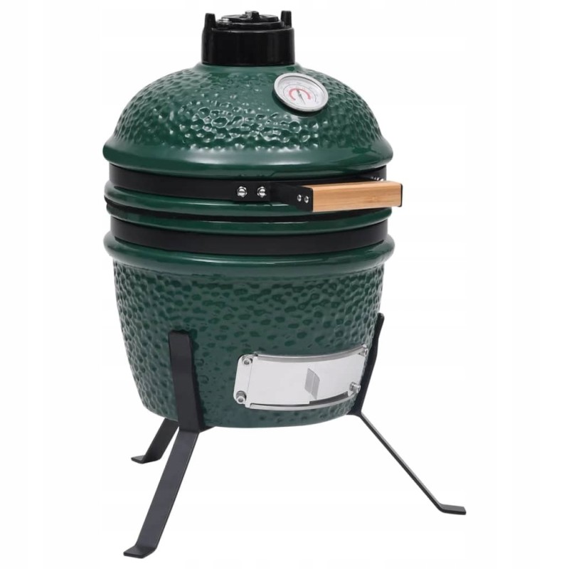 Keraminės kamado kepsninės su 2 viename rūkykla, 56 cm, žalia