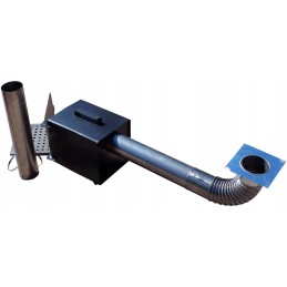 Židinys su ketaus oro įleidimo reguliavimu ir ketaus grotelėmis.