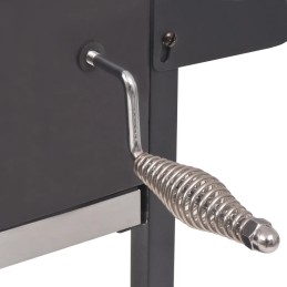 Vidaxl anglies grilis su rūkykla ir apatine lentyna juoda 43048