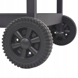 Vidaxl anglies grilis su rūkykla ir apatine lentyna juoda 43048