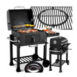 Anglies kepsninė briketams, uždara, nešiojama kepsninė su kamino dangteliu + nemokama pirštinė