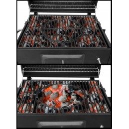 Anglies kepsninė briketams, uždara, nešiojama kepsninė su kamino dangteliu + nemokama pirštinė