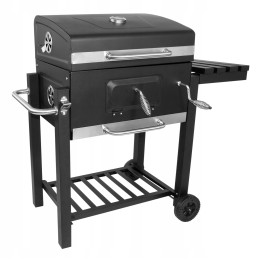 Anglies kepsninė briketams, uždara, nešiojama kepsninė su kamino dangteliu + nemokama pirštinė