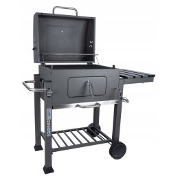 Anglies kepsninė briketams, uždara, nešiojama kepsninė su kamino dangteliu + nemokama pirštinė