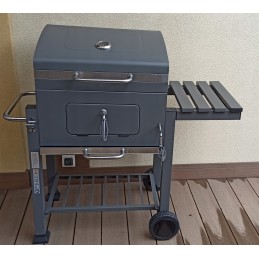 Anglies kepsninė briketams, uždara, nešiojama kepsninė su kamino dangteliu + nemokama pirštinė