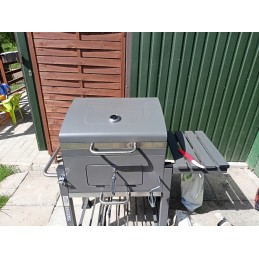 Anglies kepsninė briketams, uždara, nešiojama kepsninė su kamino dangteliu + nemokama pirštinė