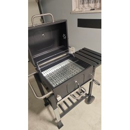 Anglies kepsninė briketams, uždara, nešiojama kepsninė su kamino dangteliu + nemokama pirštinė