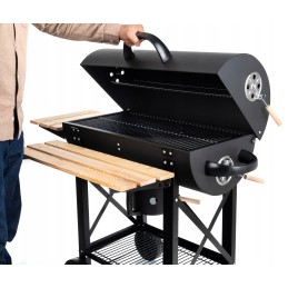 Didelė anglies grilio statinė su dangteliu Lehmann sodo peleninė 71x35cm