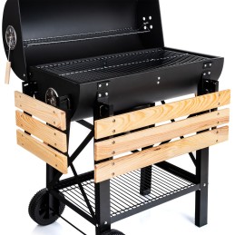 Didelė anglies grilio statinė su dangteliu Lehmann sodo peleninė 71x35cm