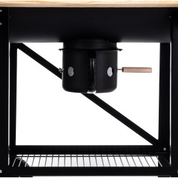 Didelė anglies grilio statinė su dangteliu Lehmann sodo peleninė 71x35cm