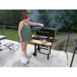 Didelė anglies grilio statinė su dangteliu Lehmann sodo peleninė 71x35cm