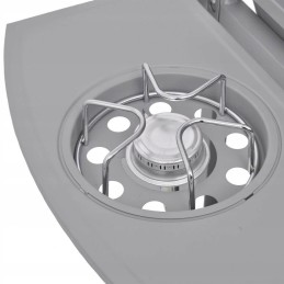 Vidaxl dujinis grilis su 4 kaitvietėmis 1, sidabrinė
