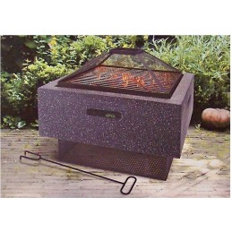 Kvadratinis židinys su grilio grotelėmis 52 5x52 5x18 5 cm lumarko