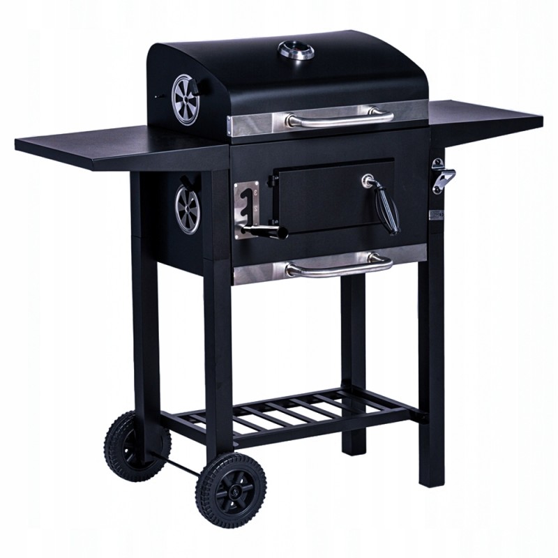 Didelės, kietos anglies kepsninės ant xxl ratų