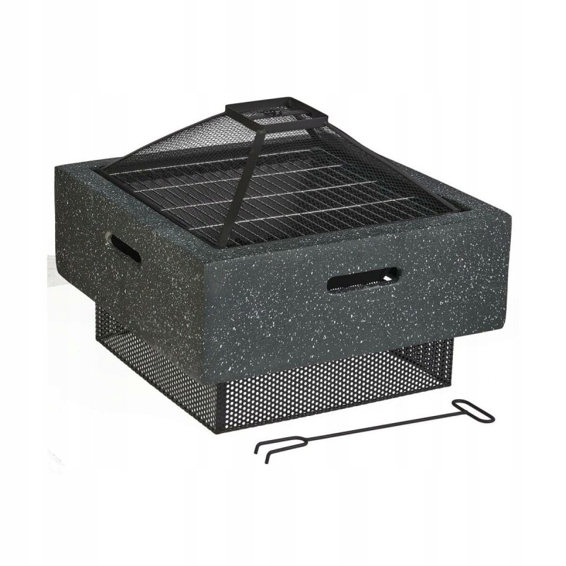 Sodo židinys 52,5x52,5 cm su grotelėmis