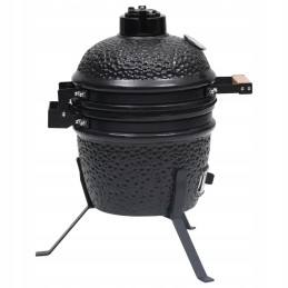 Keraminė kamado kepsninė su rūkykla 2 in 1, 56 cm, juoda