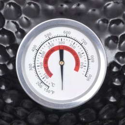 Keraminė kamado kepsninė su rūkykla 2 in 1, 56 cm, juoda