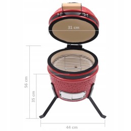 Keraminės kamado kepsninės su rūkykla 2 viename, 56 cm, raudonos