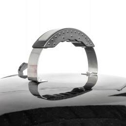 Sferinės anglies grilis - sodo grilis su dangteliu, termometru ir ratukais