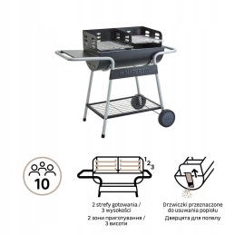 Grilis su anglimis 40x32 cm Icarus Alpha II Vežimėlis Natūralus