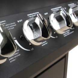 Dujinis grilis su 4+1 kaitviete, juodas