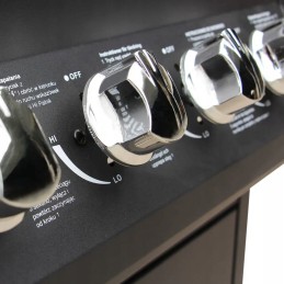 Dujinis grilis su 4+1 kaitviete, juodas