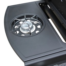 Dujinis grilis su 4+1 kaitviete, juodas