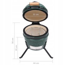 Vidaxl keraminės kamado kepsninės su rūkykla 2 in 1 56 cm žalia