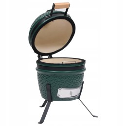 Vidaxl keraminės kamado kepsninės su rūkykla 2 in 1 56 cm žalia