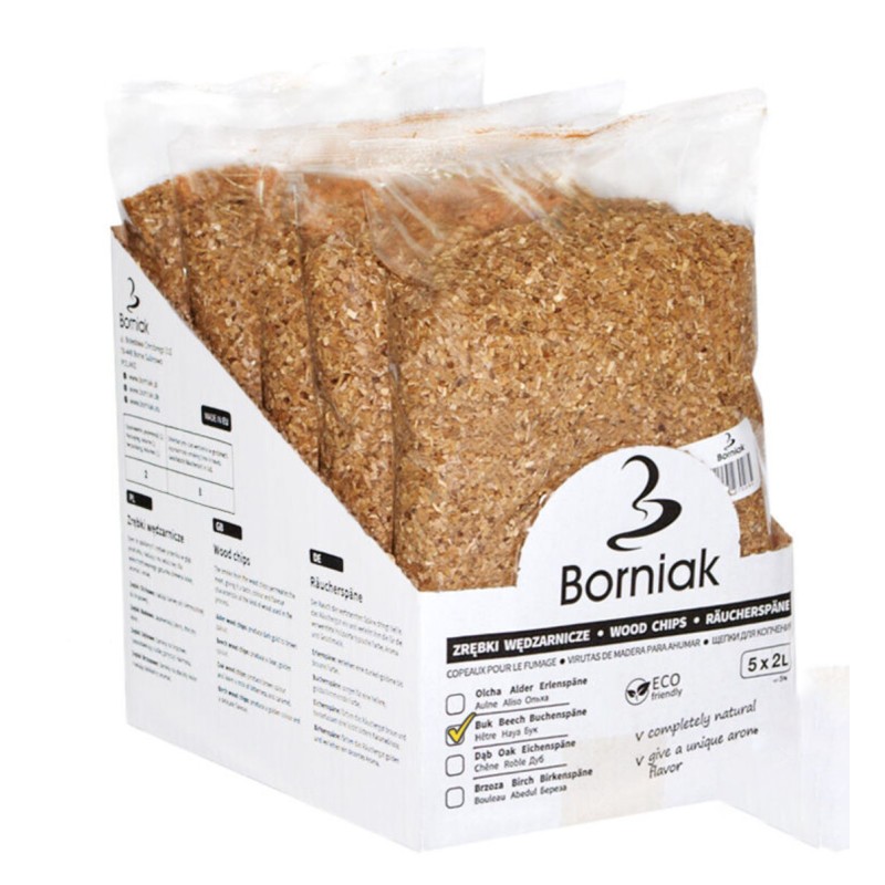 Borniak rūkymo traškučiai 2 l buko rūkymui