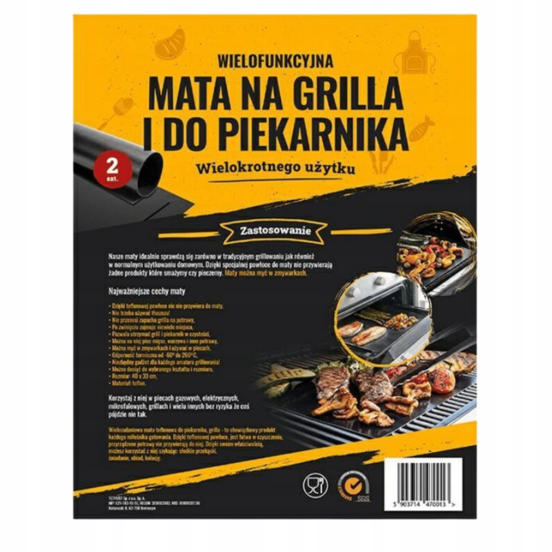 Izturīgs teflona paklājiņš grilam un cepeškrāsnij, iepakojumā 2 gab