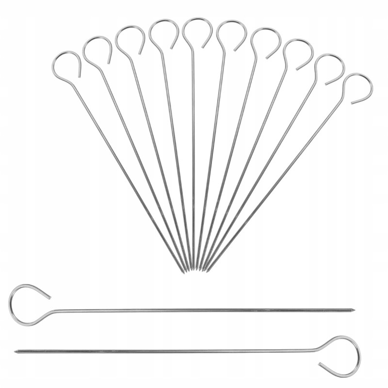 12 metalinių grilio dantų krapštukų