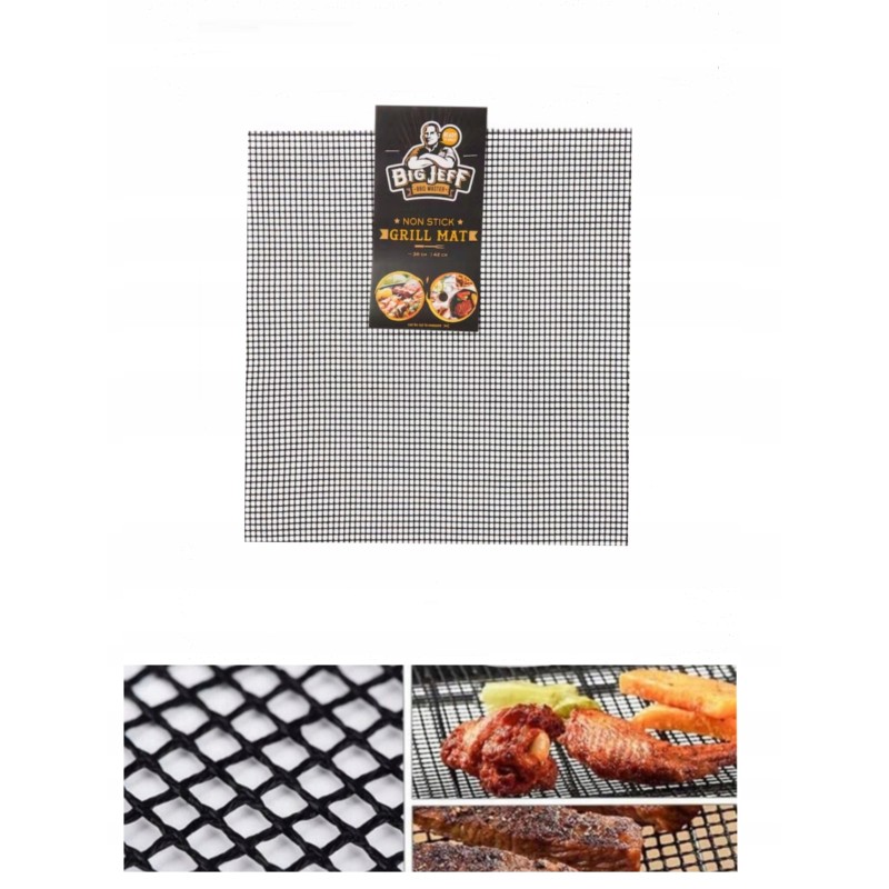 Mesh mat grill mat with non-stick coating