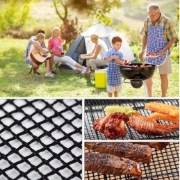 Mesh mat grill mat with non-stick coating