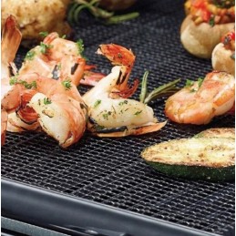 Mesh mat grill mat with non-stick coating