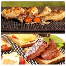 Mesh mat grill mat with non-stick coating