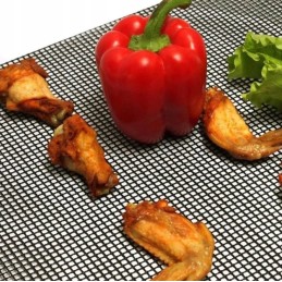 Mesh mat grill mat with non-stick coating