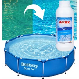 Flok tix koaguliantas sūkuriniam baseinui, skaidrina vandenį, chemikalai SPA baseinui, 1l