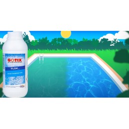 Flok tix koaguliantas sūkuriniam baseinui, skaidrina vandenį, chemikalai SPA baseinui, 1l
