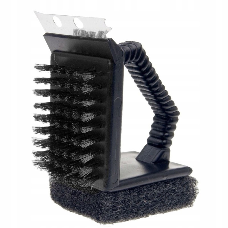 Wire brush for cleaning the grill grate 3 in 1 scraper